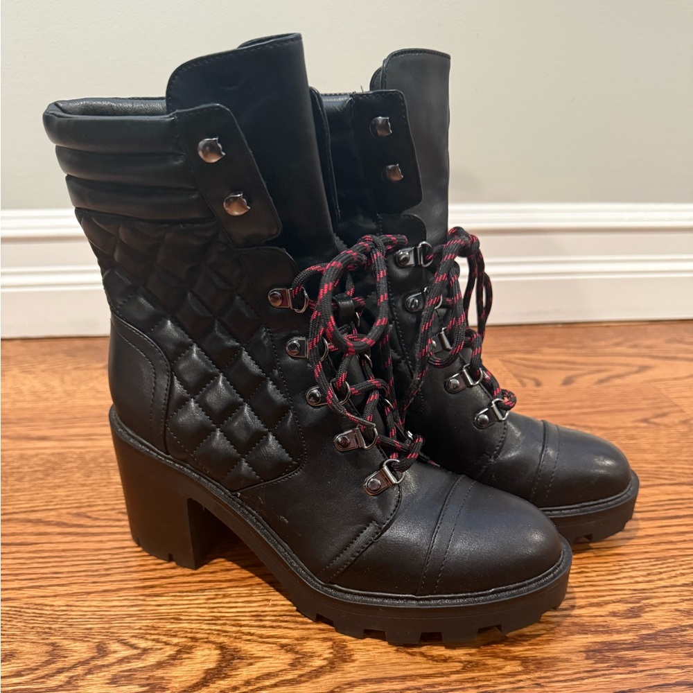 Nine West Black Leather Unite Booties